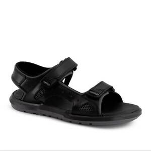 NEW FERRATO men's leather sandals in black